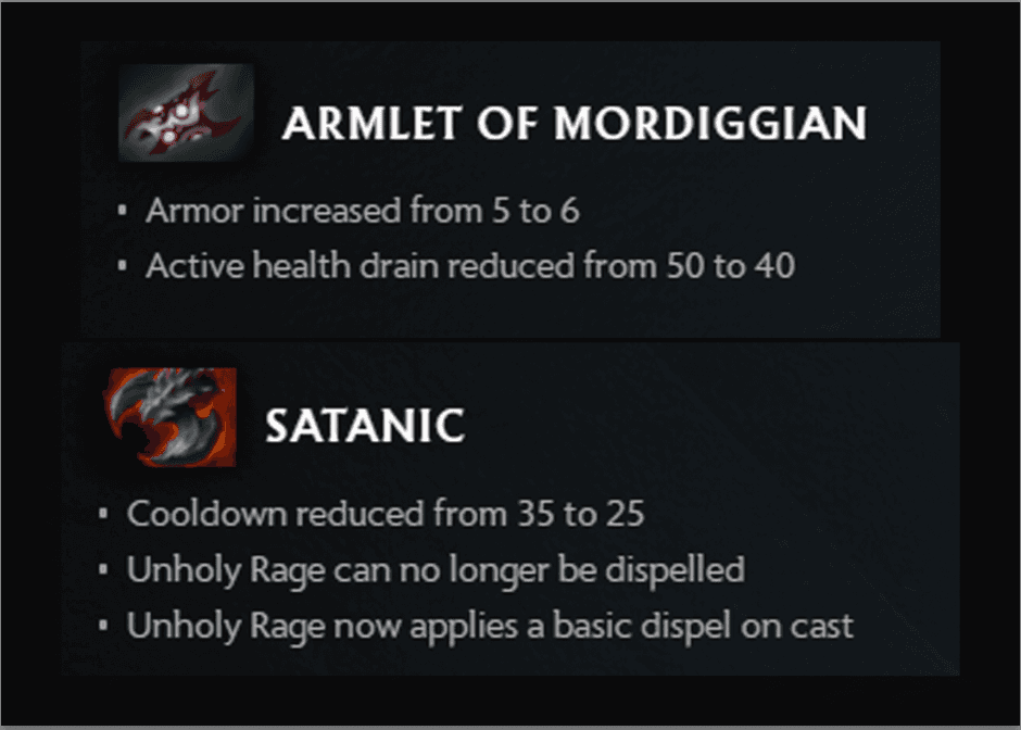 The Armlet and Satanic Buffs (from <a href="https://www.dota2.com/dawnbreaker" target="_blank" rel="noreferrer noopener nofollow">Dota 2 Website</a>)