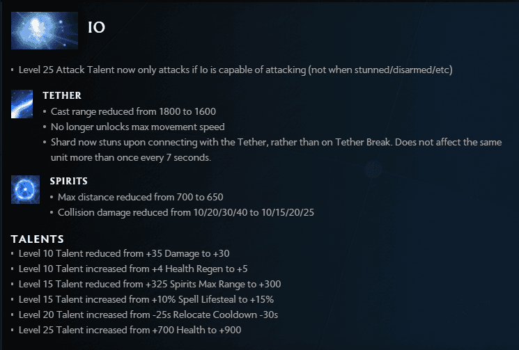 Io's Full List Of Changes in Patch 7.29 (via <a href="https://www.dota2.com/dawnbreaker" target="_blank" rel="noreferrer noopener nofollow">Dota 2 Website</a>)