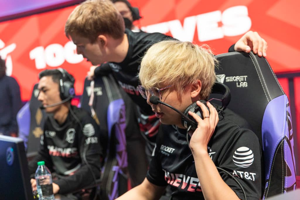 100 Thieves are the top team in the 2021 LCS Summer Split. image via espat.ai