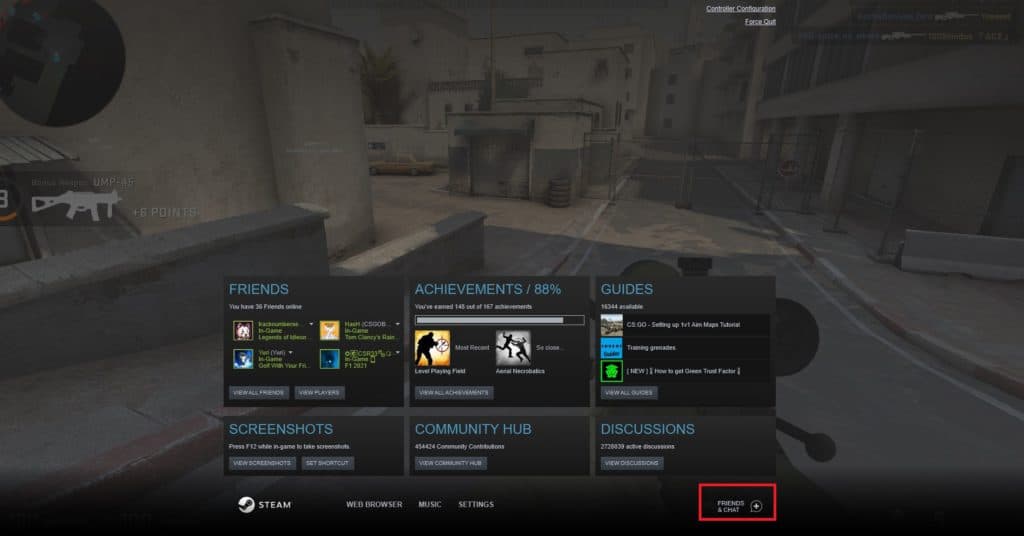 The Steam overlay.