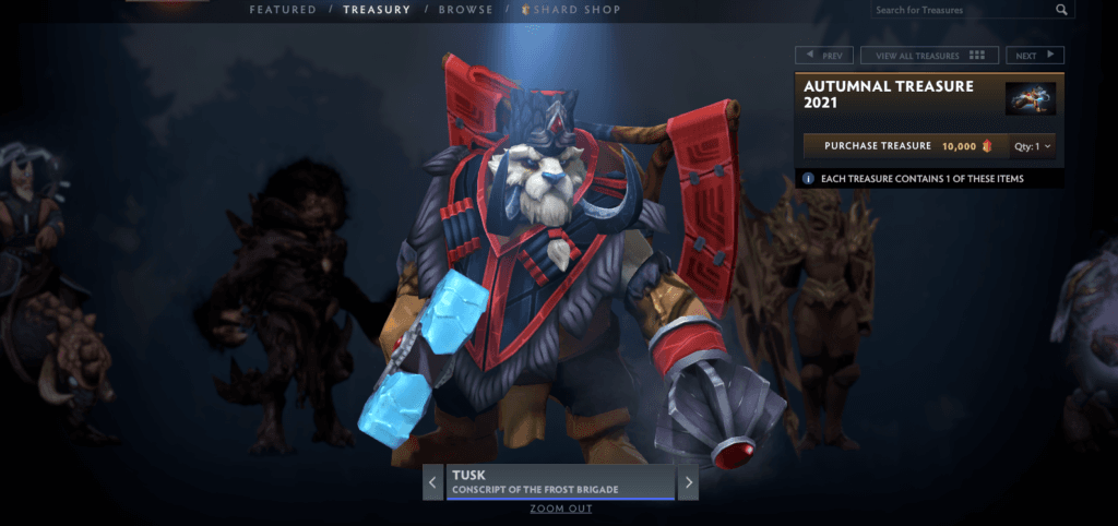 The 2021 newly release Conscript of the Frost Brigade set for Tusk (image via Valve)