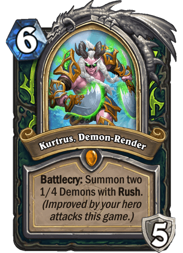 <em>"I dedicated my life to vanquishing demons, but I never thought to face the demons in me. Maybe, in time, I can help quell the demons in you." -Kurtrus, to Cariel</em><br>  <strong>Alterac Valley's Hero Card reveled </strong><br><strong>Hero Power</strong>: Ashfallen's Fury (1 mana) +2 Attack this turn. After a friendly minion attacks, refresh this.