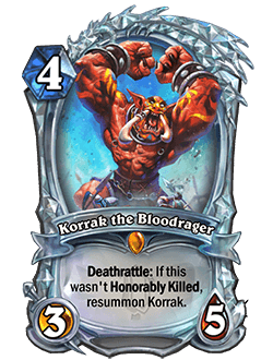 Korrak the Bloodrager, new Diamond card for Alterac Valley's expansion