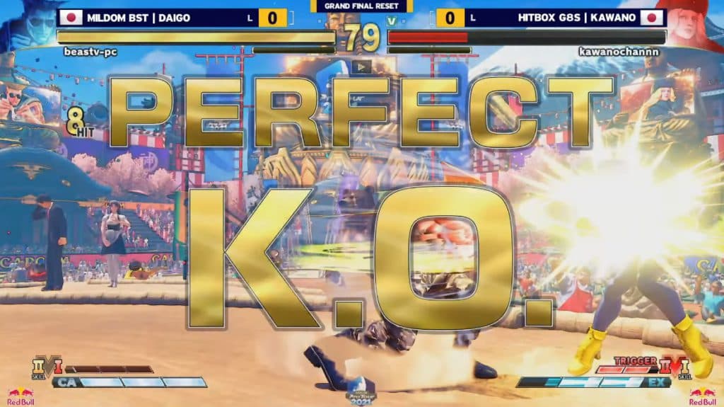 During the final series Daigo Umehara pulled off a perfect K.O. without using any resources