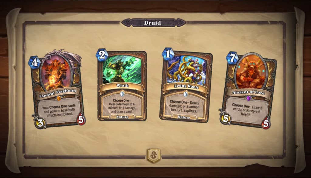 Druid sees Choose One cards return