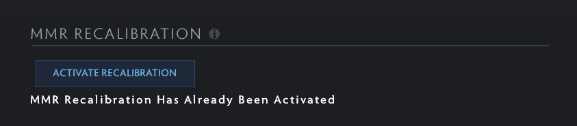 Players have the option to Recalibrate their MMR after 1 year.