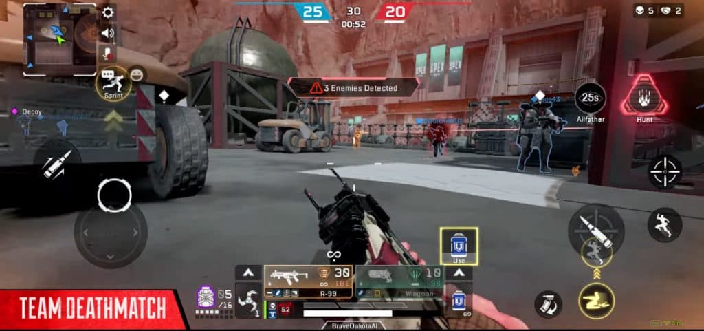 Team Deathmatch will be one of the mobile-only modes coming with Apex Legends Mobile