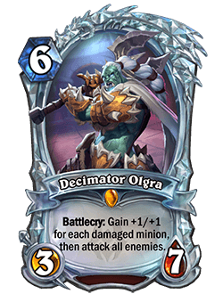 Decimator Olgra<br>Obtained by completing the<em> Castle Nathria</em> Legendary Collector Achievement <br>(owning 25 <em>Castle Nathria</em> Legendary cards).