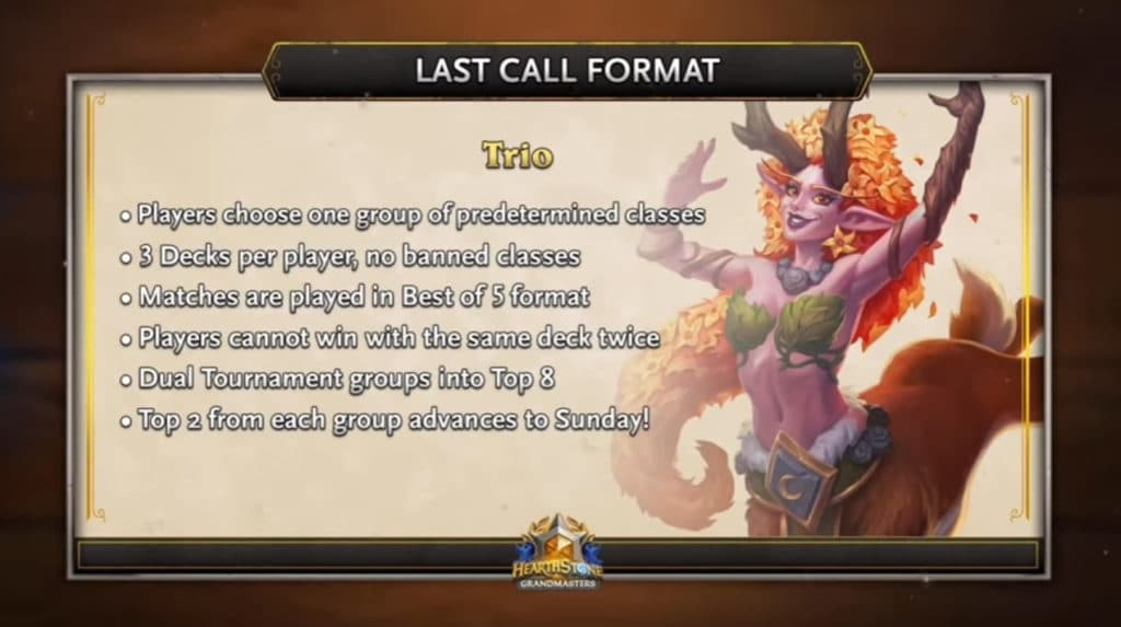 Hearthstone Grandmasters: Last Call weekly format information. Image via Blizzard Entertainment.