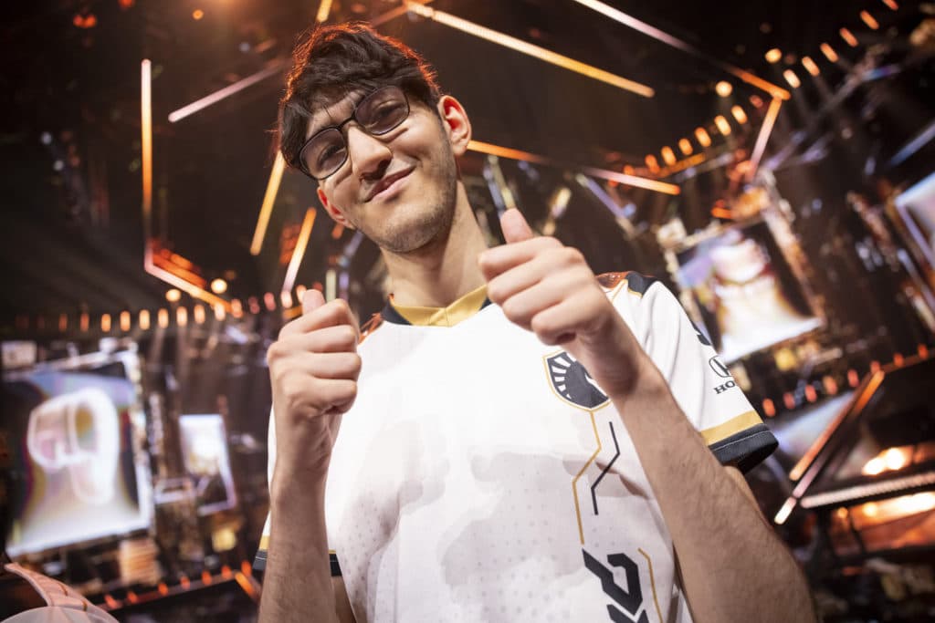 Nabil "Nivera" Benrlitom of Team Liquid poses onstage at VALORANT Champions 2022 Istanbul Groups Stage on August 31, 2022 in Istanbul, Turkey. (Photo by Colin Young-Wolff/Riot Games)