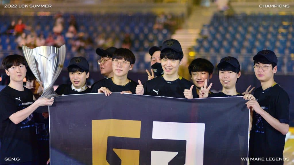 Gen.G, LCK Summer Champions. Image Credit:LCK Twitter