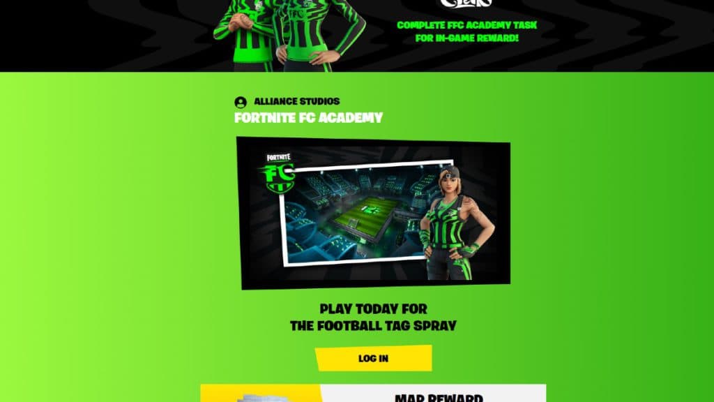 Fortnite FC Academy website