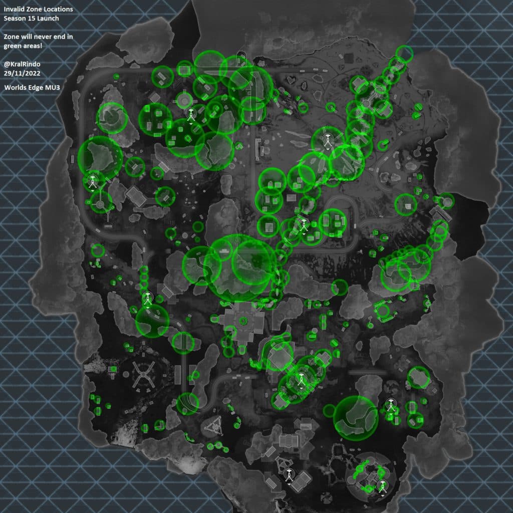 A zone exclusion map for Worlds Edge