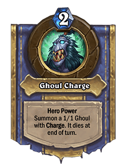 The Ghoul Charge hero power for the Death Knight class in Hearthstone. Image via Blizzard Entertainment.